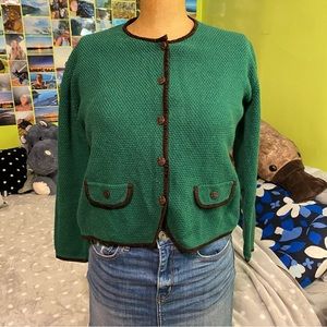 Green cardigan